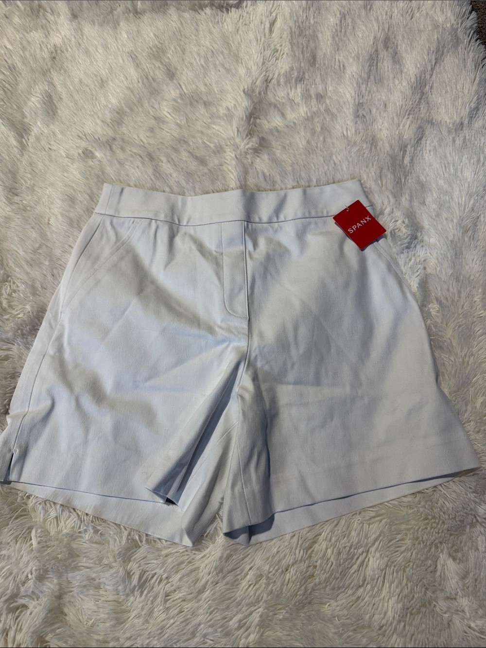 SPANX White High-Waist Tailored Women's Bermuda Shorts